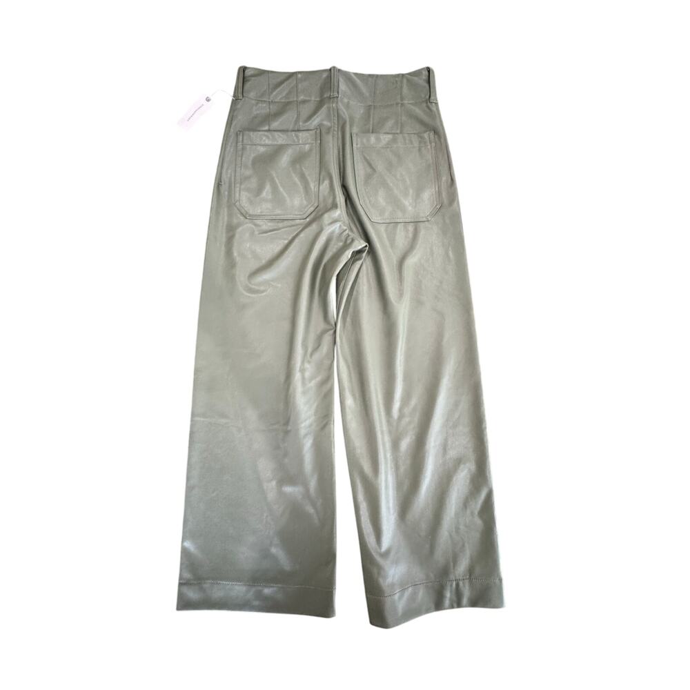 NEW w/Tags Anthropologie Maeve The Colette Wide-Leg Faux Leather Pants 27 Green - Picture 7 of 9